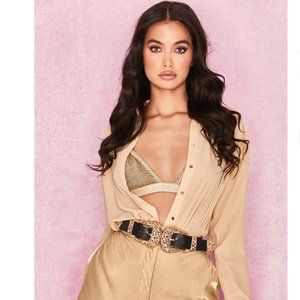 RARE House of CB 'Stockman' Black+ Gold Two Piece Belt